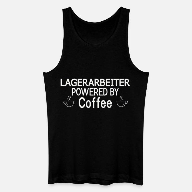 Lagerarbeiter Powered By Coffee - Männer Bio Tank Top - Schwarz