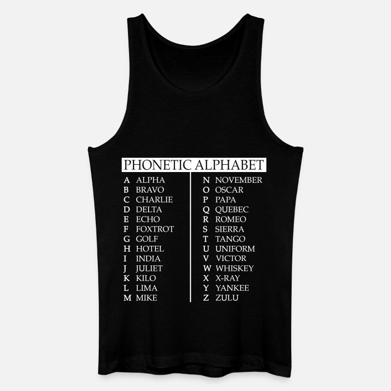 Phonetisches Alphabet - Männer Bio Tank Top - Schwarz