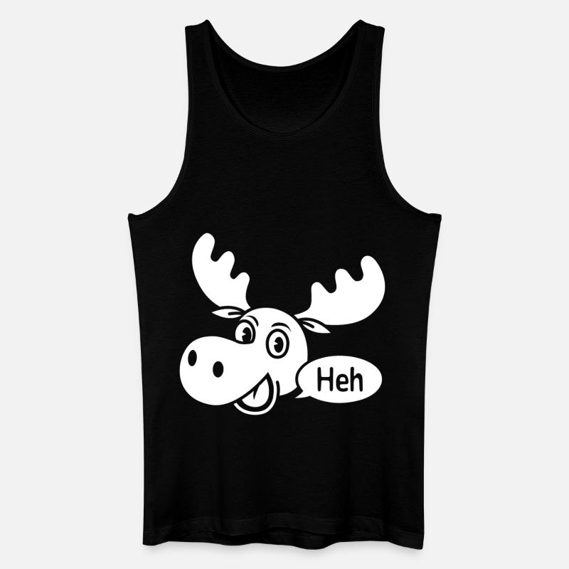 Amüsierter Elch - Männer Bio Tank Top - Schwarz
