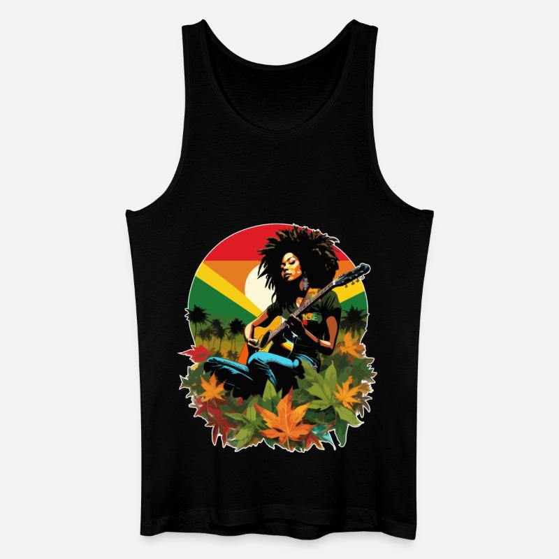 Rastafari Reggae-Gitarrist - Männer Bio Tank Top - Schwarz