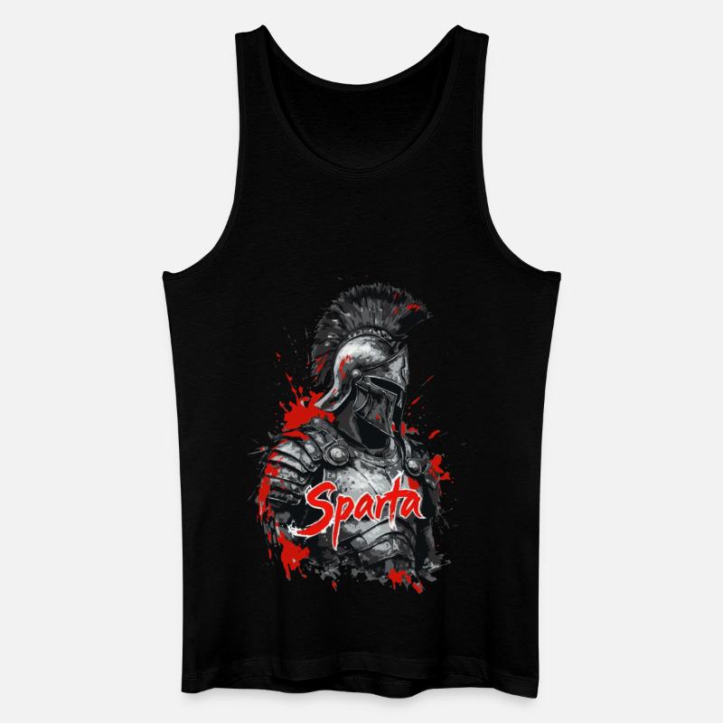 Spartanischer Soldat - Splatter Design - Männer Bio Tank Top - Schwarz