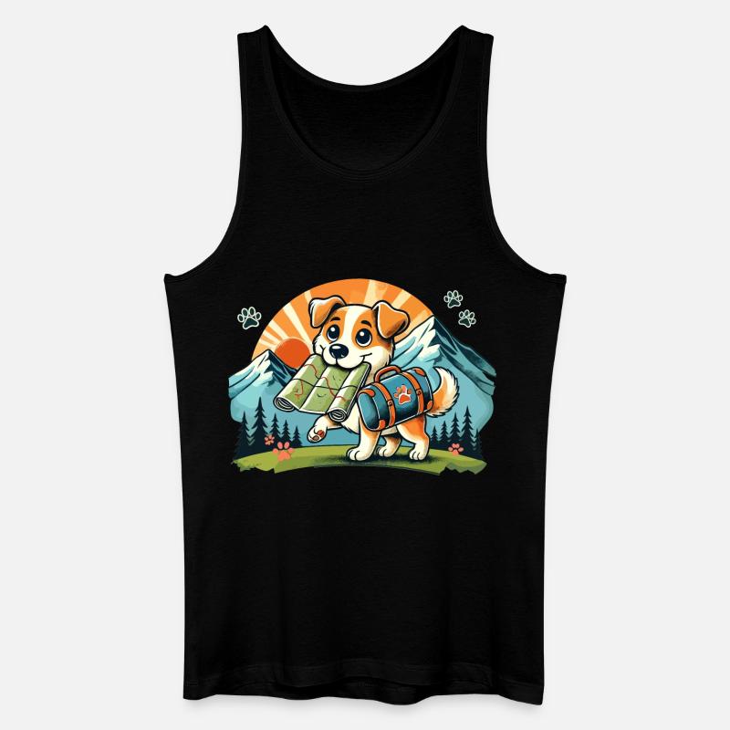 Wander Hund - Männer Bio Tank Top - Schwarz