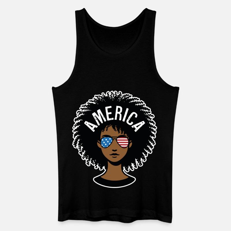Amerika Afro - Männer Bio Tank Top - Schwarz