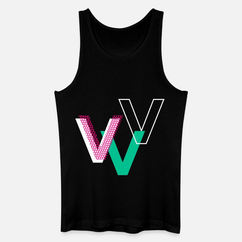 V Buchstabe - Männer Bio Tank Top - Schwarz