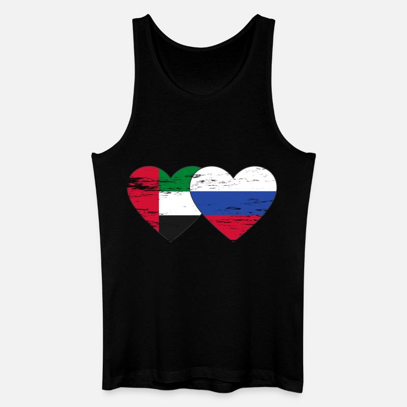 Émirats arabes unis Russie Cœur - Débardeur bio Homme - noir