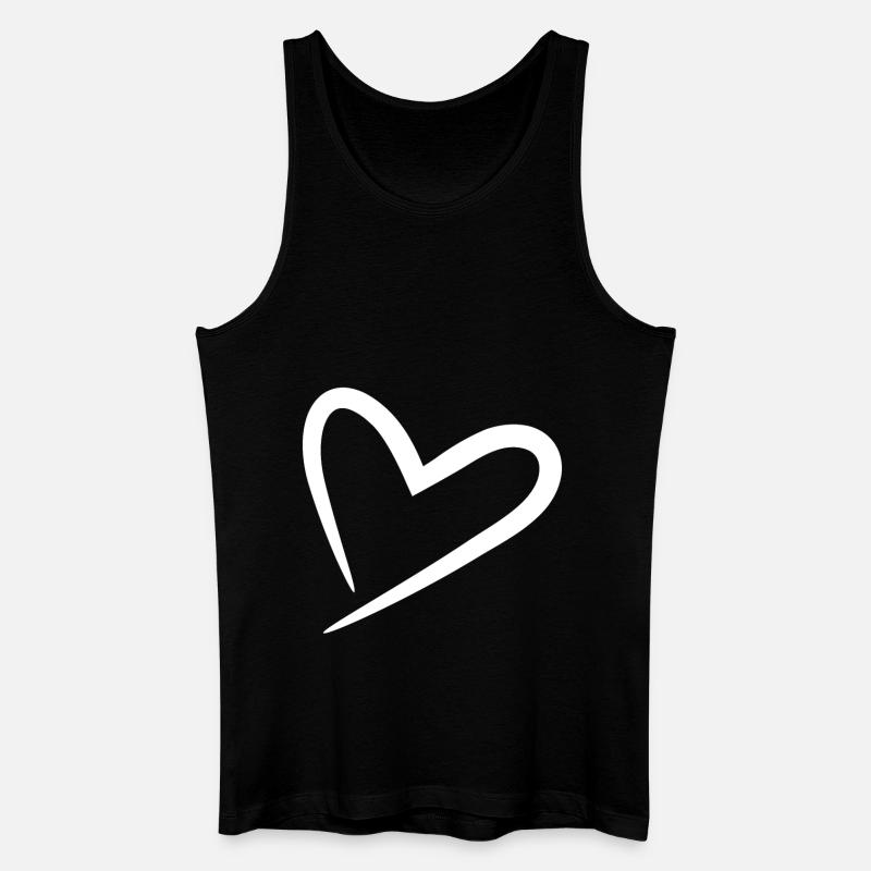 Herz weiß modern - Männer Bio Tank Top - Schwarz