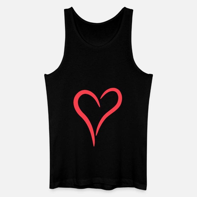 Herz in Rot - Männer Bio Tank Top - Schwarz