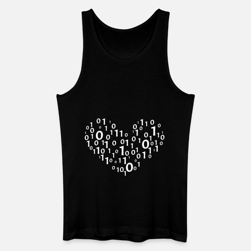 Heart binary coding - Men’s Organic Tank Top - black