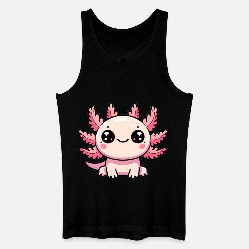 niedliches Axolotl - Männer Bio Tank Top - Schwarz