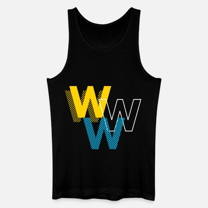 W Lettering Design Geschenke - Männer Bio Tank Top - Schwarz