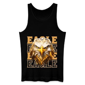 Eagle Head Gold Bird of Prey Bird Animal Nature - Men’s Organic Tank Top - black - Front