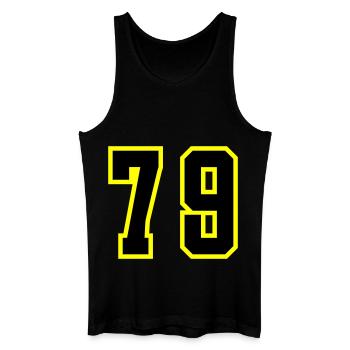 79 Zahl Trikot - Männer Bio Tank Top - Schwarz - Vorne