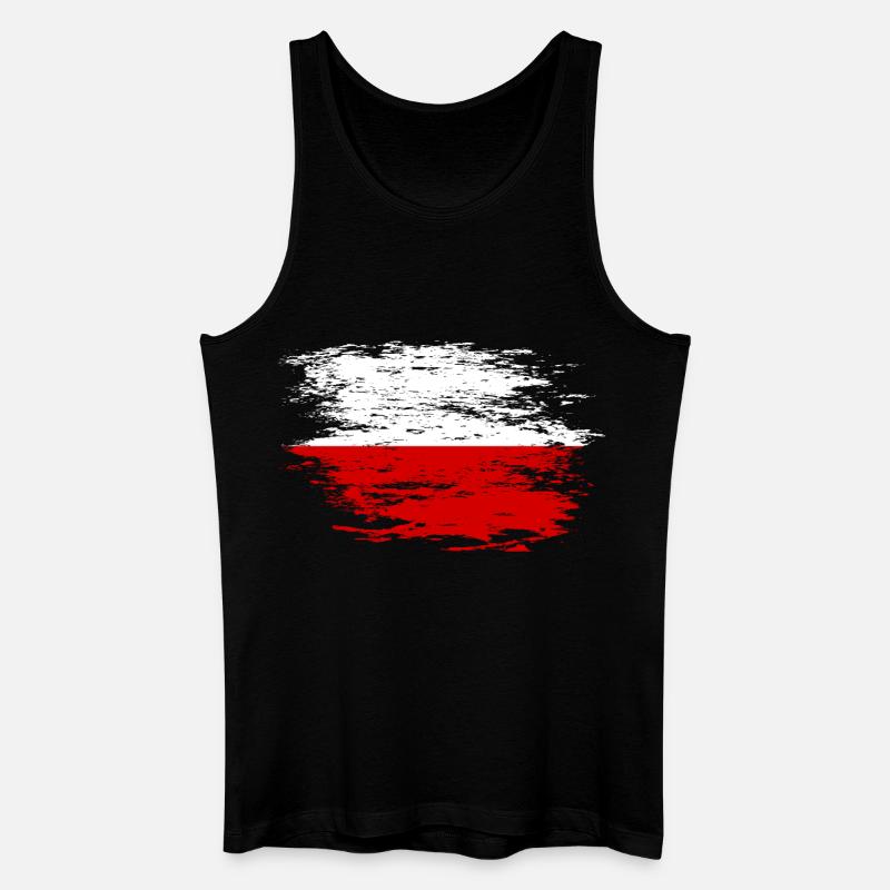 Polen Flagge used - Männer Bio Tank Top - Schwarz