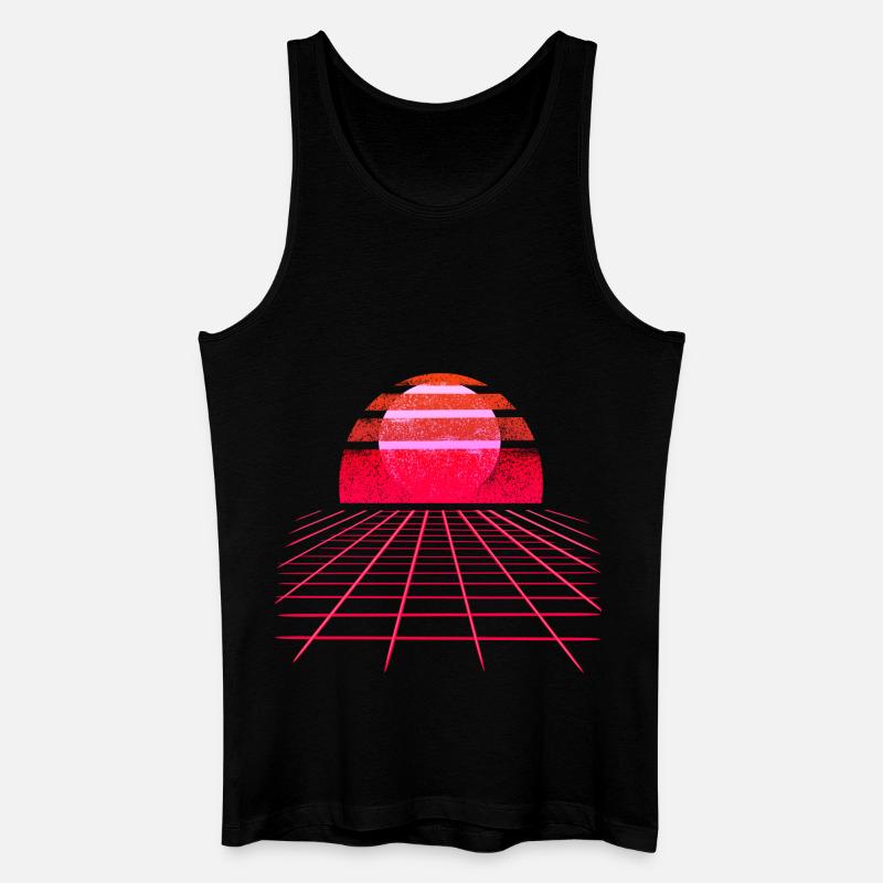 Sunset Vaporwave Retro Wave - Männer Bio Tank Top - Schwarz