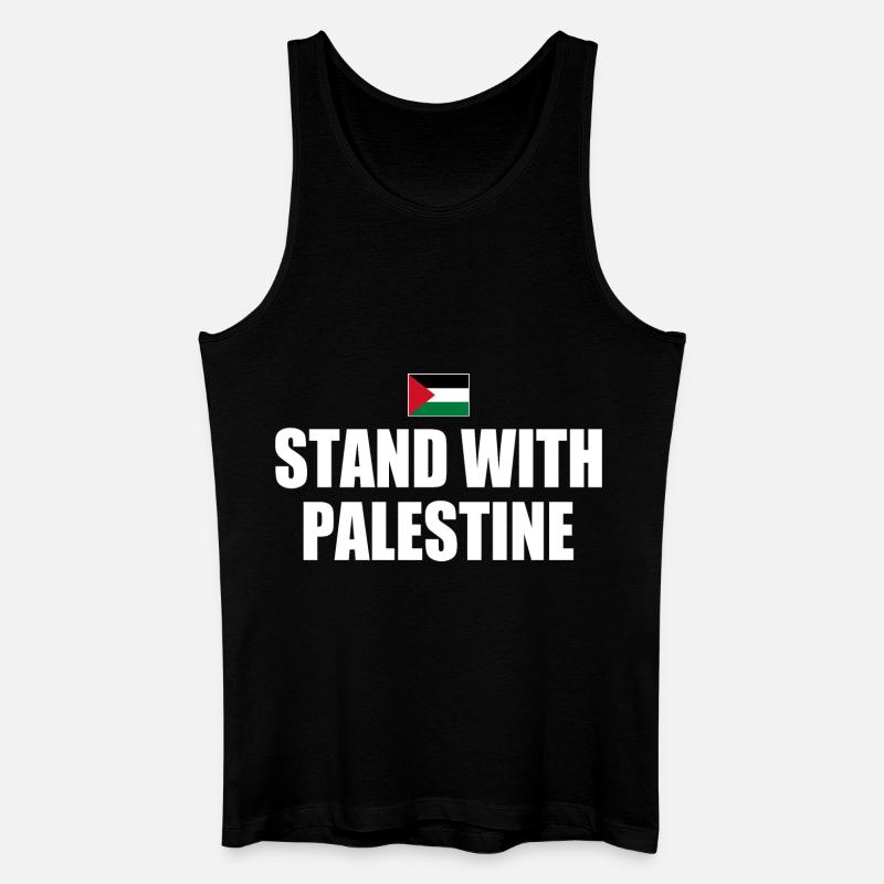 I stand with palestine - Männer Bio Tank Top - Schwarz