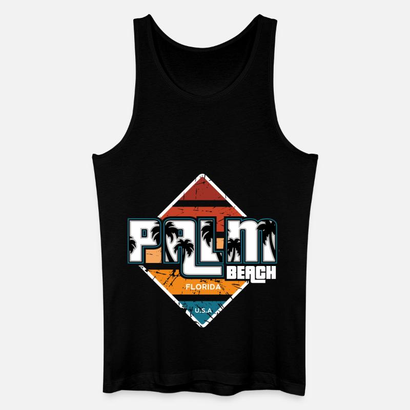 Palm Beach - Männer Bio Tank Top - Schwarz