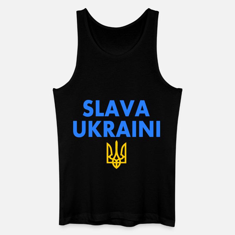 Slava ukraini - Männer Bio Tank Top - Schwarz
