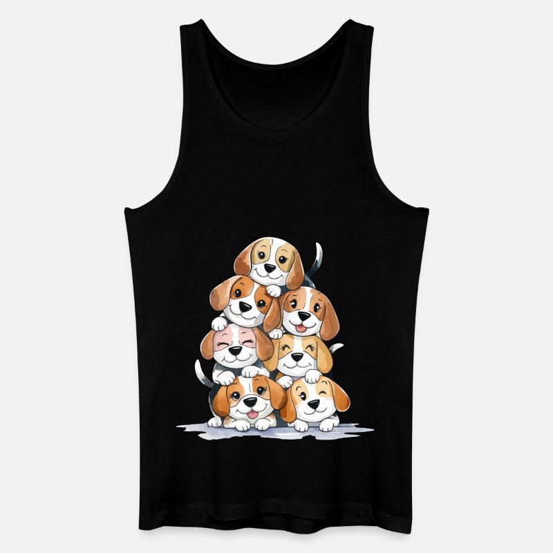 Süße Beagle Pyramide - Männer Bio Tank Top - Schwarz