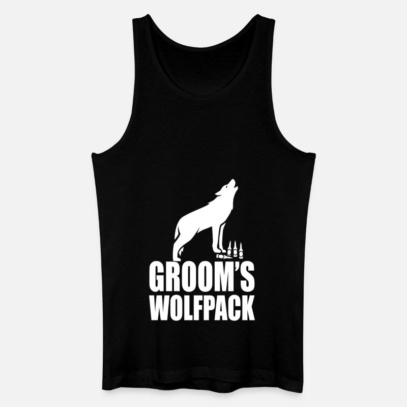 Groom's Wolfpack - Männer Bio Tank Top - Schwarz