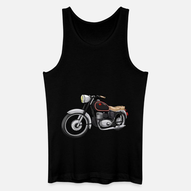 Motorrad mit Sitzbank - Männer Bio Tank Top - Schwarz