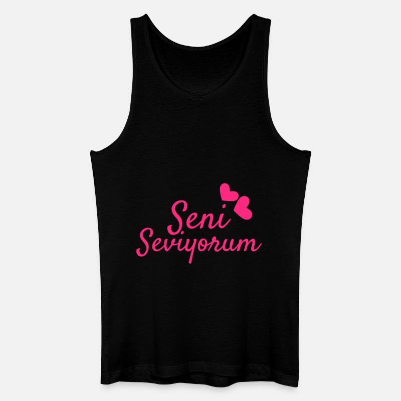 Seni Seviyorum Türkisch - Männer Bio Tank Top - Schwarz