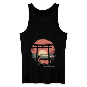 Porte Fox Torii Japon - Débardeur bio Homme - noir - Devant