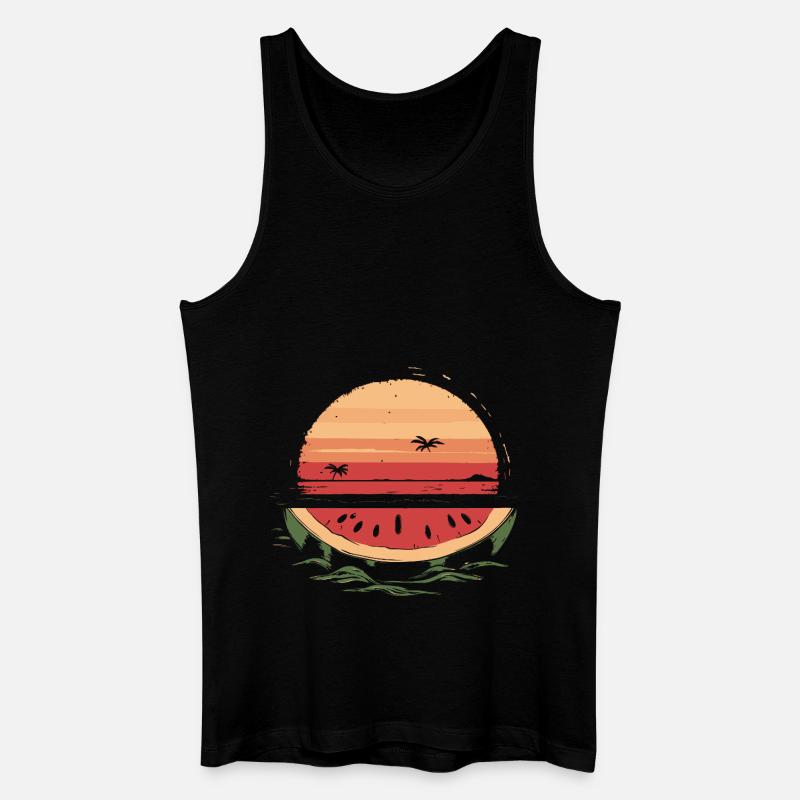 Pastèque Mer Plage Été - Débardeur bio Homme - noir