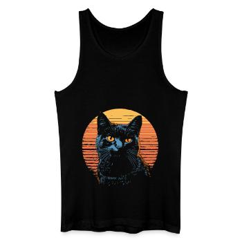 Chat Bleu Russe Vintage - Débardeur bio Homme - noir - Devant