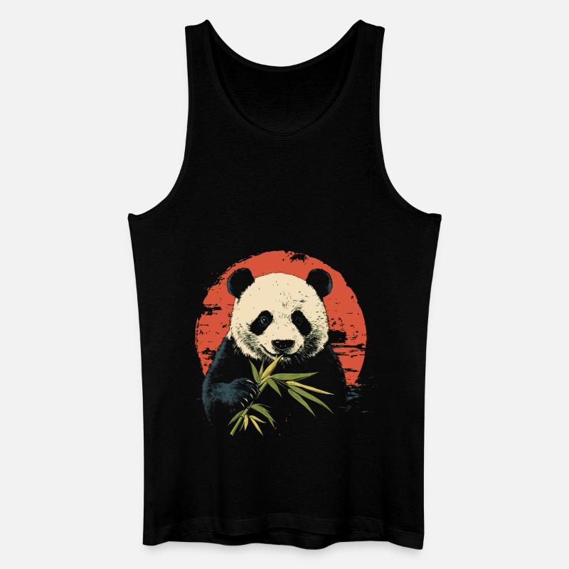 Panda isst Bambus - Männer Bio Tank Top - Schwarz
