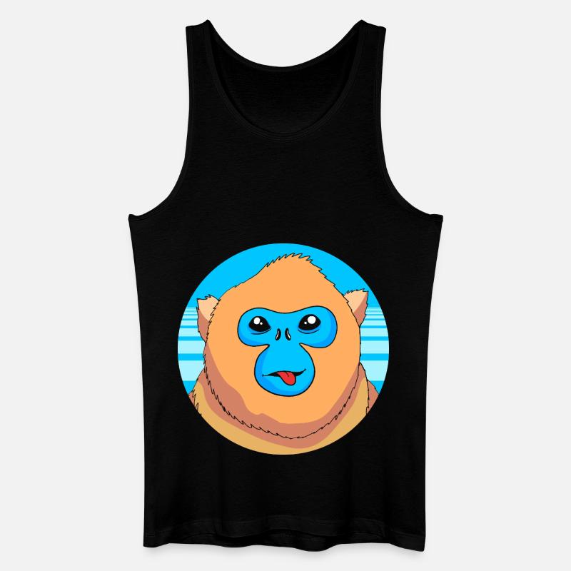 Stupsnasenaffe Affe Schimpanse - Männer Bio Tank Top - Schwarz