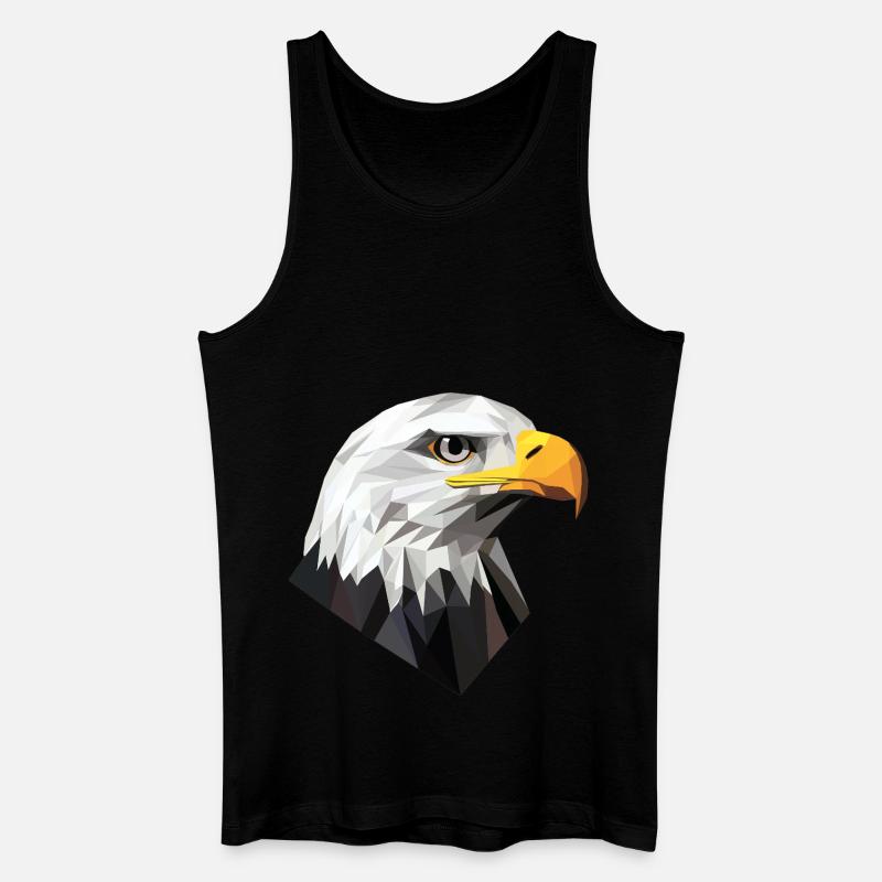 AdlerKopf Low Poly Logo Design - Männer Bio Tank Top - Schwarz