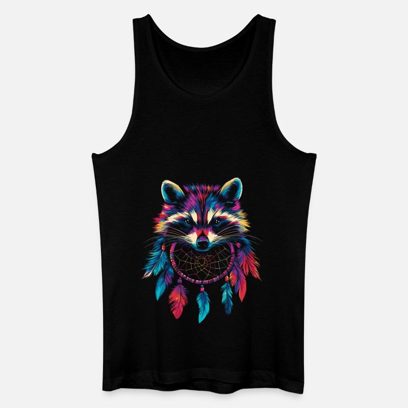 Waschbär Traumfänger - Männer Bio Tank Top - Schwarz