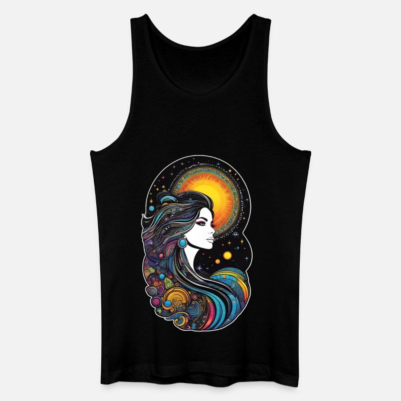 Kosmische Göttin der Schöpfung - Männer Bio Tank Top - Schwarz