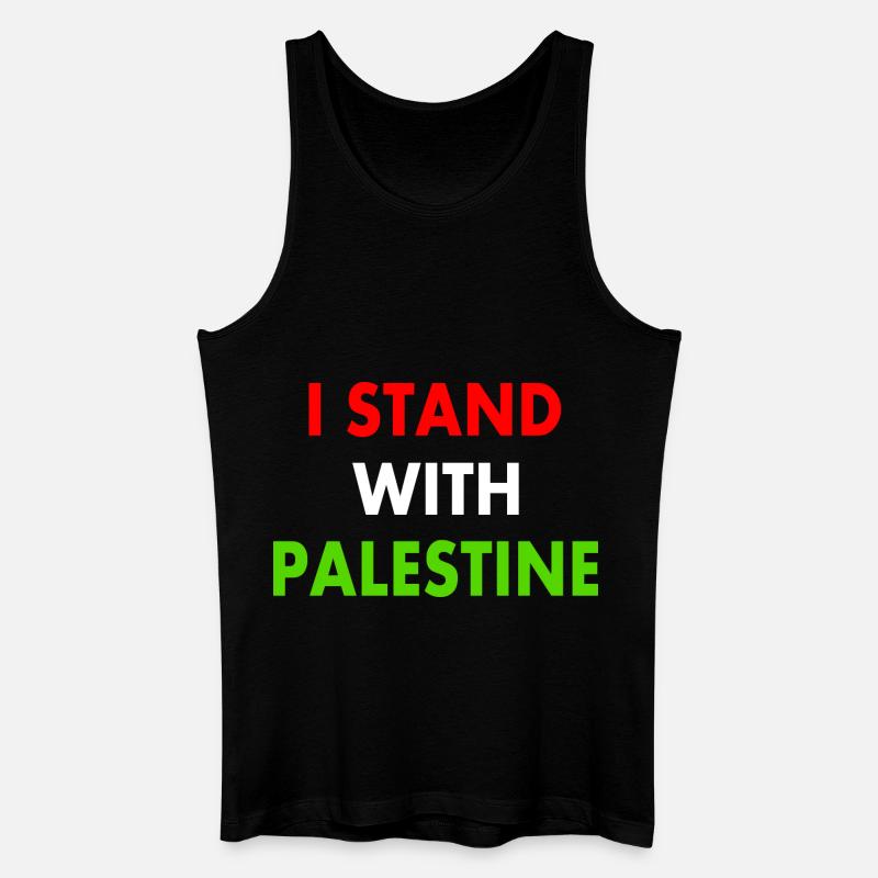 I stand with palestine - Männer Bio Tank Top - Schwarz