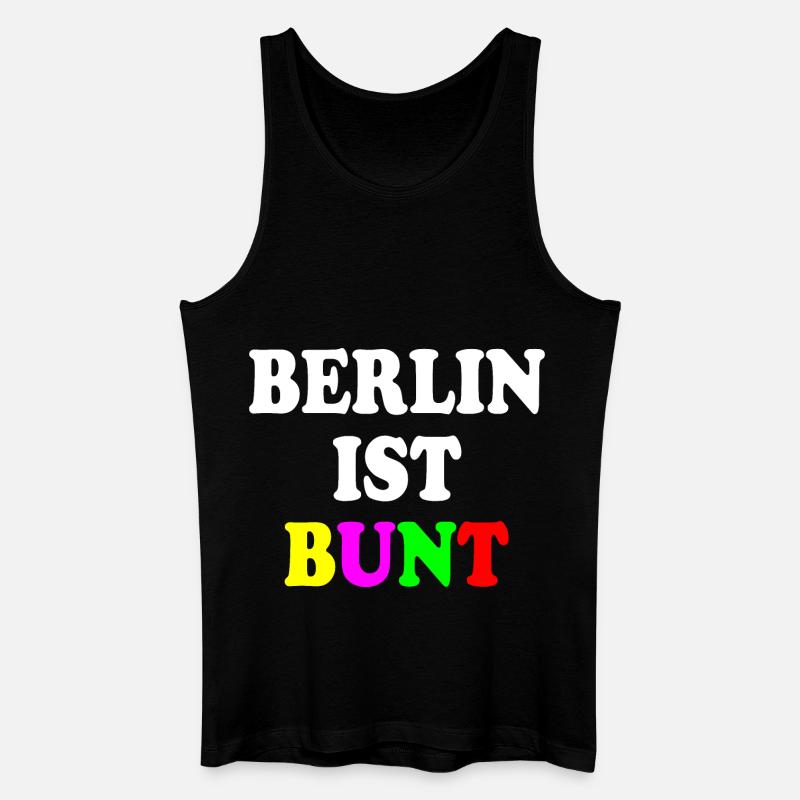 Berlin ist bunt - Männer Bio Tank Top - Schwarz