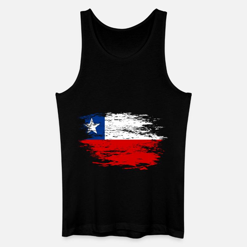 Chile Flagge used - Männer Bio Tank Top - Schwarz