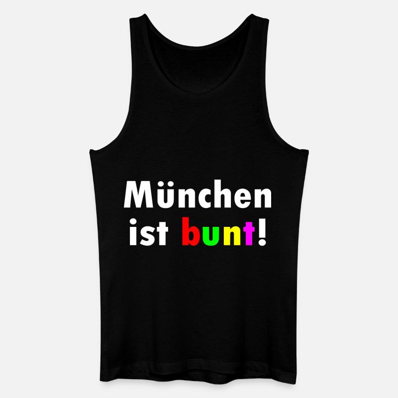 München ist bunt - Männer Bio Tank Top - Schwarz