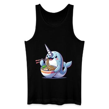 Narval, Ramen, Baleine, Créature Marine, Licorne - Débardeur bio Homme - noir - Devant