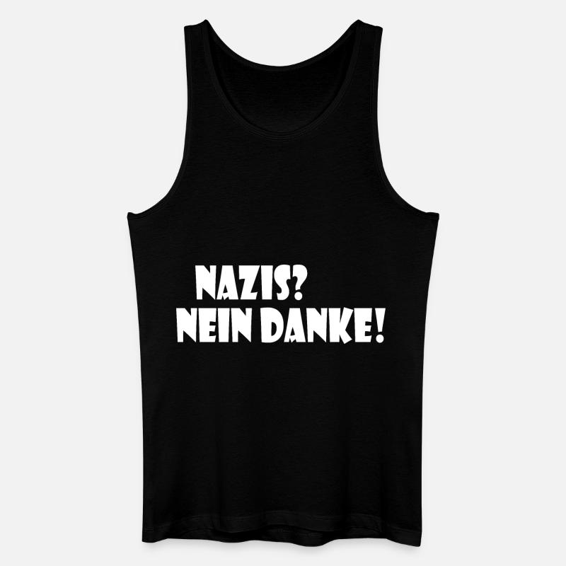 Nazis nein danke - Männer Bio Tank Top - Schwarz
