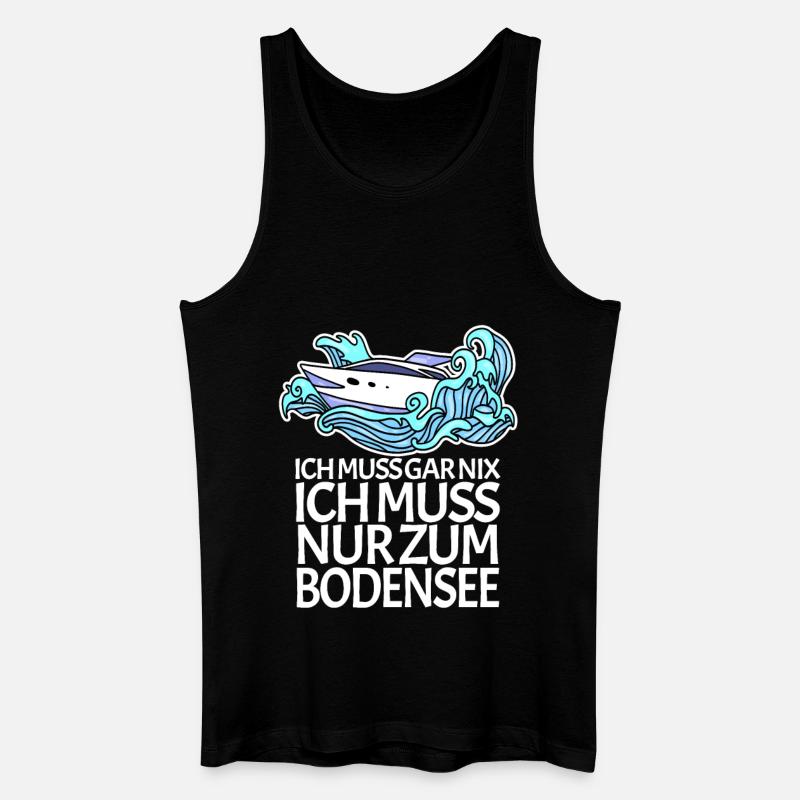 Bodensee - Männer Bio Tank Top - Schwarz