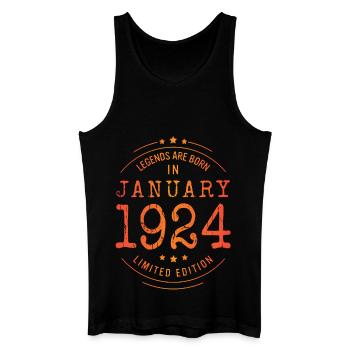 Anniversaire Janvier 1924 Edition Limitée Millésime - Débardeur bio Homme - noir - Devant