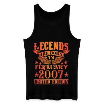 Geburtstag Februar 2007 Limited Edition Vintage - Männer Bio Tank Top - Schwarz - Vorne