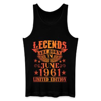 Geburtstag Juni 1961 Limited Edition Vintage - Männer Bio Tank Top - Schwarz - Vorne