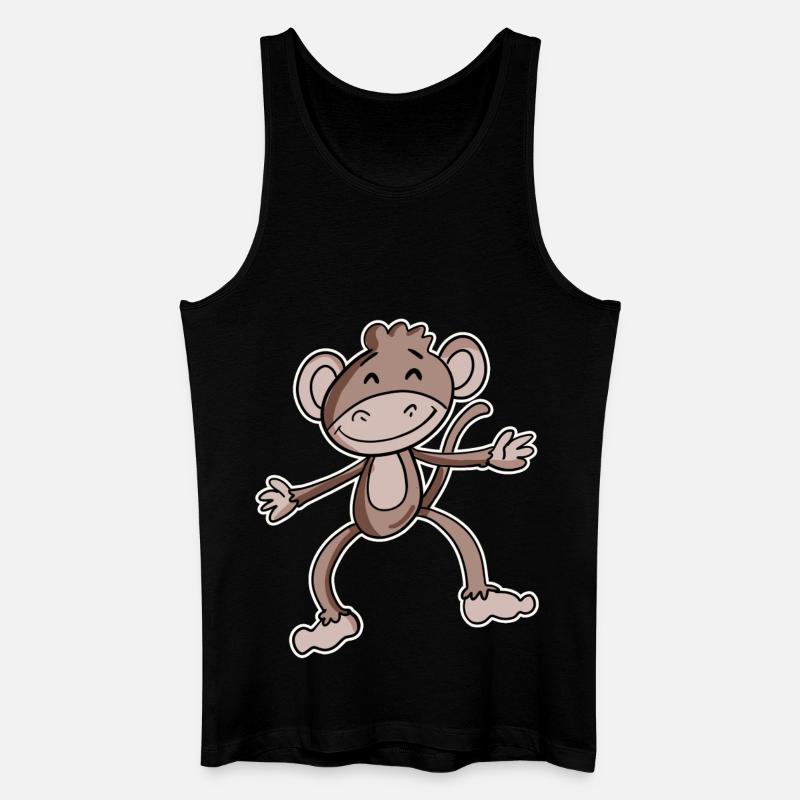 Affe - Männer Bio Tank Top - Schwarz