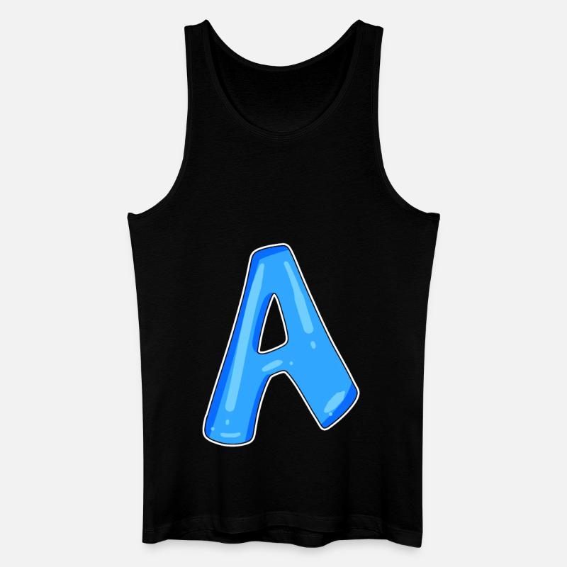 Buchstabe A Anfangsbuchstabe - Männer Bio Tank Top - Schwarz