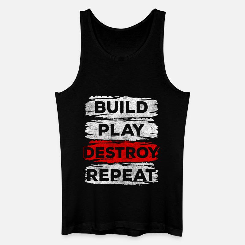 Bausteine Kinder Welt - Männer Bio Tank Top - Schwarz