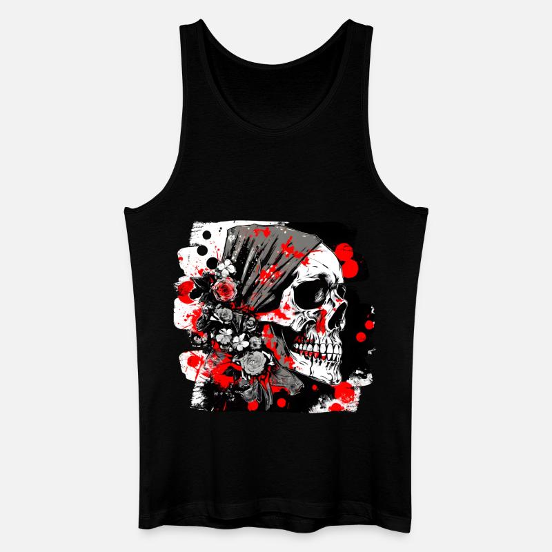 crâne éclaboussure trash polka tattoo - Débardeur bio Homme - noir