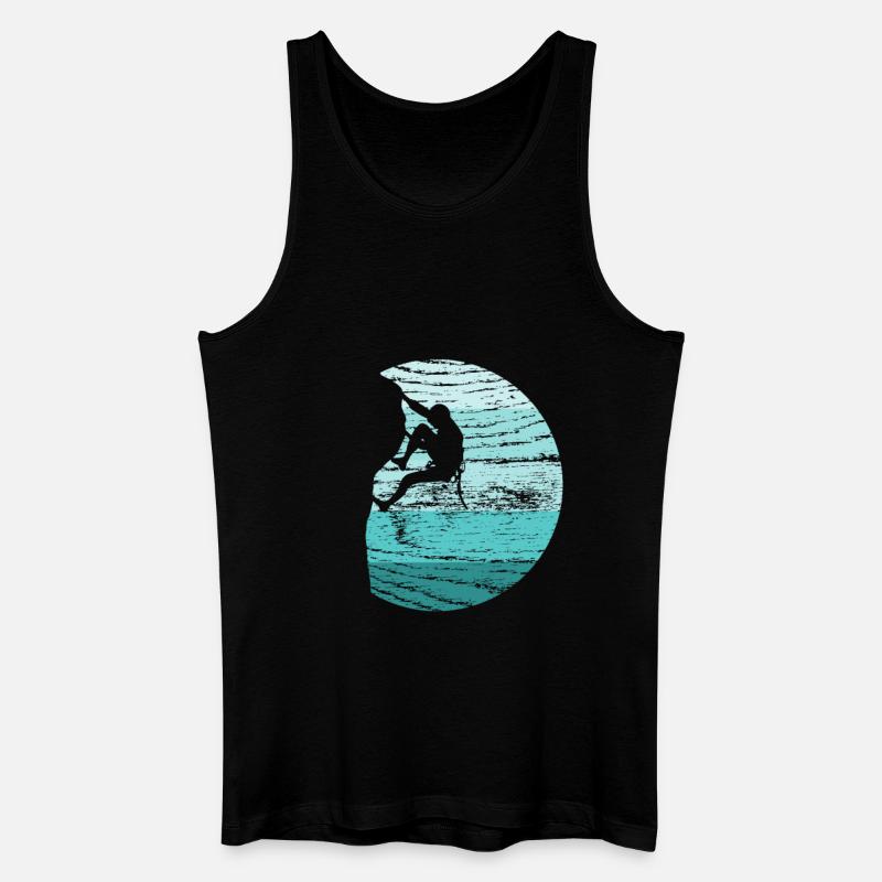 Klettern Kletterer Boulderer Retro - Männer Bio Tank Top - Schwarz