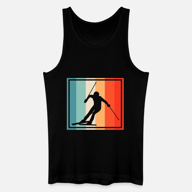 Ski Retro - Männer Bio Tank Top - Schwarz