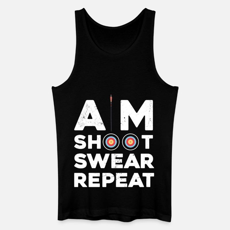 Aim Shoot Swear Repeat - Männer Bio Tank Top - Schwarz